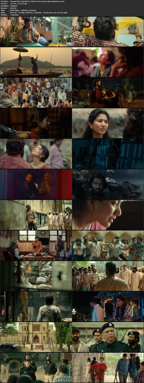 Thandel.2024.720p.WEB DL.ESub.Hin.Tam.Tel.Kan.Mal.DropGola.Fun.mkv