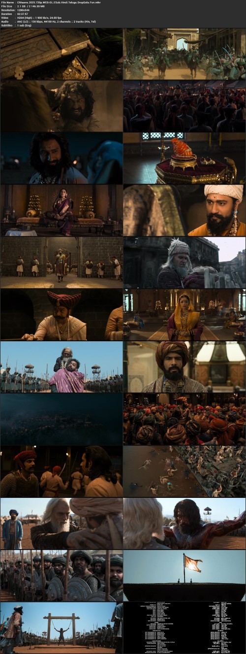 Chhaava.2025.720p.WEB DL.ESub.Hindi.Telugu.DropGola.Fun.mkv