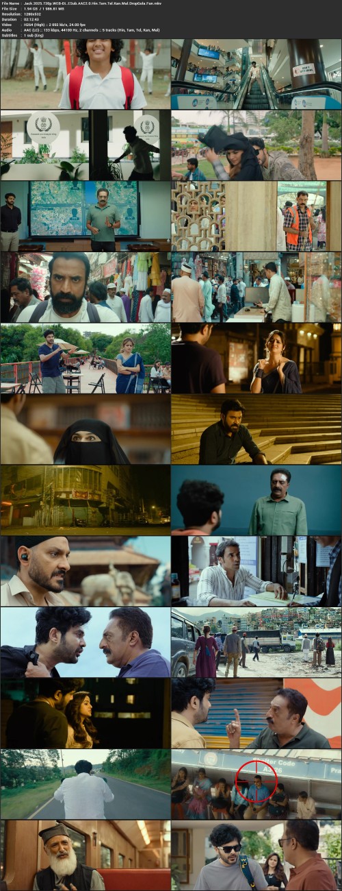 Jack.2025.720p.WEB DL.ESub.AAC2.0.Hin.Tam.Tel.Kan.Mal.DropGola.Fun.mkv